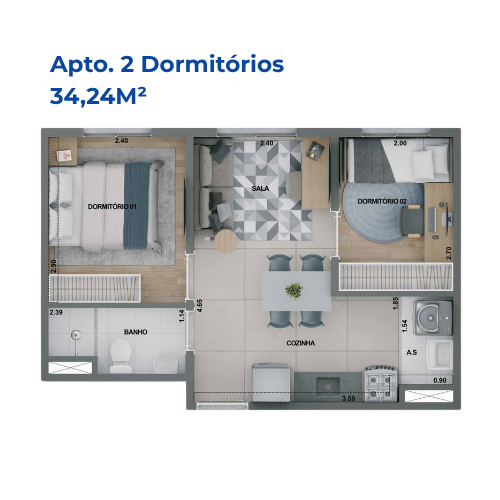 Planta 34,24M²